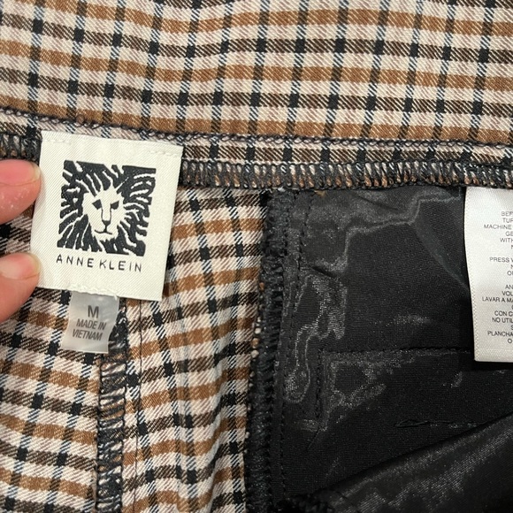 [M]Anne Klein Brown and Cream Plaid Pants NWOT - Picture 4 of 11